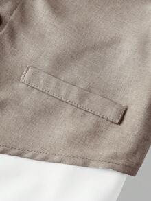 Young Boy 3-Piece Suit: Khaki Vest, Elastic Waist Pants, Bow Tie & Long Sleeve Shirt, Gentleman Style, Spring/Summer,In Fall/Winter