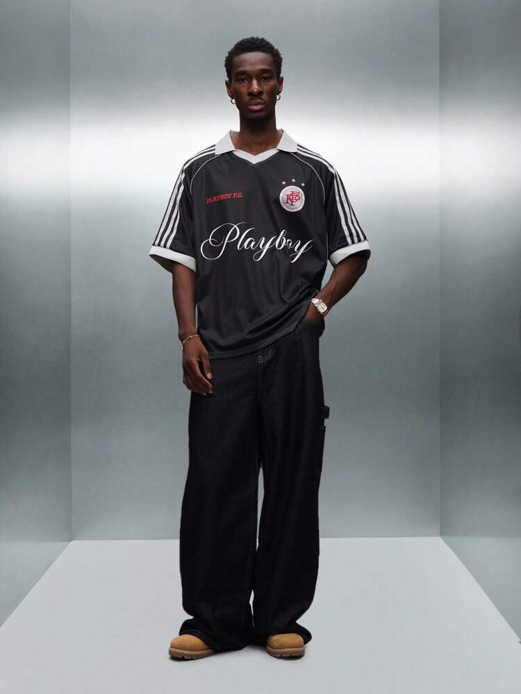 PLAYBOY X SUMWON Polo in stile football retrò con strisce