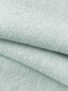 Elamini Women's Solid Color Crew Neck Long Sleeve Casual Pullover Sweater, Autumn/Winter - Light Grey - View 7