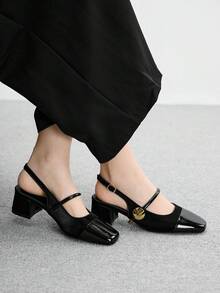 CUCCOO BIZCHIC Women's Classic Low Heel Slip-On Pumps, Black For Christmas - Black - View 5