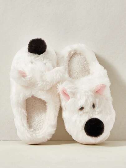 Cuccoo Pantuflas de casa cálidas con suela gruesa y puntera cerrada con diseño de cachorro lindo para mujer, para otoño/invierno