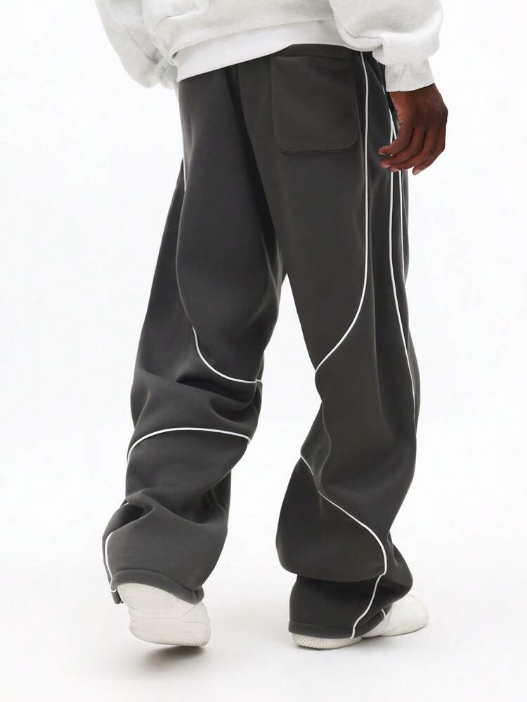 Wide Leg Sweatpants With Seam Design
