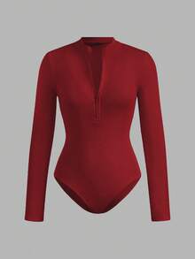 SHEIN EZwear 2 件套女式拉链高领紧身衣套装，休闲长袖紧身衣，春秋季 - 彩色 - 查看 9