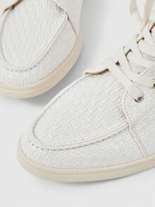 Sleekvia Women's Fashion Versatile Casual Lace-Up Ankle Boots - White - View 7