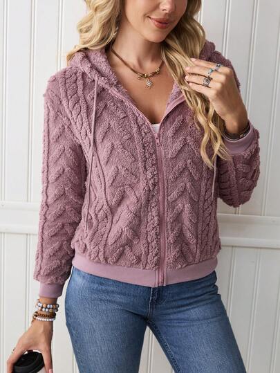 LanaWest 女式休闲纯色长袖拉链运动衫