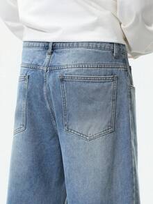 Chillumni Men's Loose Fit Pockets Wide Leg Casual Versatile Jeans Baggy Jeans Men Wide Leg - Light Wash - View 7