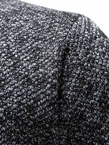 Manfinity Mode Men Turtleneck Thermal Lined Plain Casual Pullover Long Sleeve Sweater, For Going Out, Husband , Fall Winter - Dark Grey - View 4