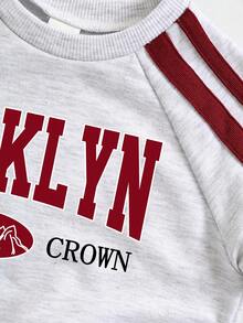 SHEIN 2 pièces/Set sweat-shirt à manches longues et pantalon de jogging pour tout-petits/bébés garçons/filles, automne/hiver. Tenue de base confortable et décontractée, style sportif. Convient pour l'intérieur, l'extérieur, le quotidien, les sports, les jeux, les fêtes, les séances photo, les vacances, les festivals, les survêtements, le streetwear, la rentrée scolaire - Multicolore - Voir 6