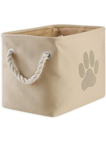 1PC Cartoon Dog Paw Print Adhesive Storage Basket For Pet Snack Toy Clothes Organization Home Decor Wall Mounted Cute Pet Accessories