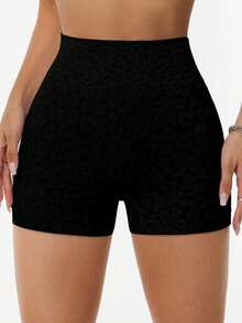 Easithlete Quần short chạy bộ/yoga cạp cao ôm vừa vặn dành cho nữ - màu đen - Xem 2