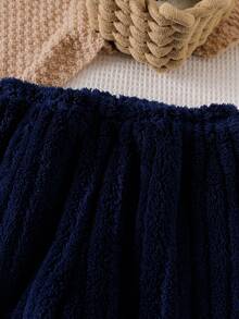 Tween Boy Cartoon Bear Embroidered Fleece Sweatshirt And Pants Pajama Set, Winter - Multicolor - View 12