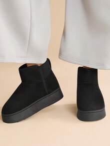 CUCCOO EASI 女士厚底圆头经典雪地靴 - 黑色 - 查看 8