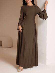 Veilorie 女士薄荷绿后系带连衣裙，夏季 - 咖啡 - 查看 6