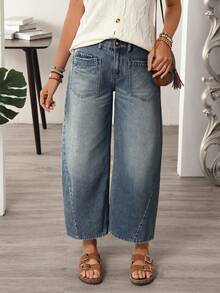 EMERY ROSE Women's Vintage Fashion Straight Leg Casual Jeans With Pockets