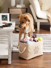 1 pezzo Cestino adesivo con stampa di zampa di cane cartoni animati per organizzare spuntino, giocattoli e vestiti per animali domestici, decorazione da parete, accessori carini per animali domestici - Cammello - Visualizzare 2