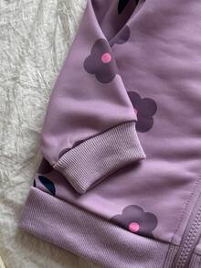 Vintaside Kids Baby Girl Floral Print Long Sleeve Crew Neck Casual Jacket And Pants Set, Autumn/Winter