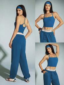 GLOWMODE Áo tank top cổ chữ T FeatherFit™ kiểu racerback, hỗ trợ nhẹ, tác động thấp lên khớp, thích hợp cho tập yoga tại studio. - Blue Ambition - Xem 7