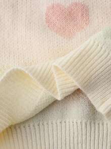 Genkimix Kids 青少年女孩圆领肩部渐变色彩虹爱心图案创意设计休闲百搭度假风格 Y2Y 毛衣适合学校、适合派对、适合圣诞派对、适合派对、适合度假、适合休闲、适合运动 - 粉色 - 查看 7