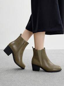 CUCCOO BIZCHIC Classic Retro Fashion Chunky High Heel Ankle Boots