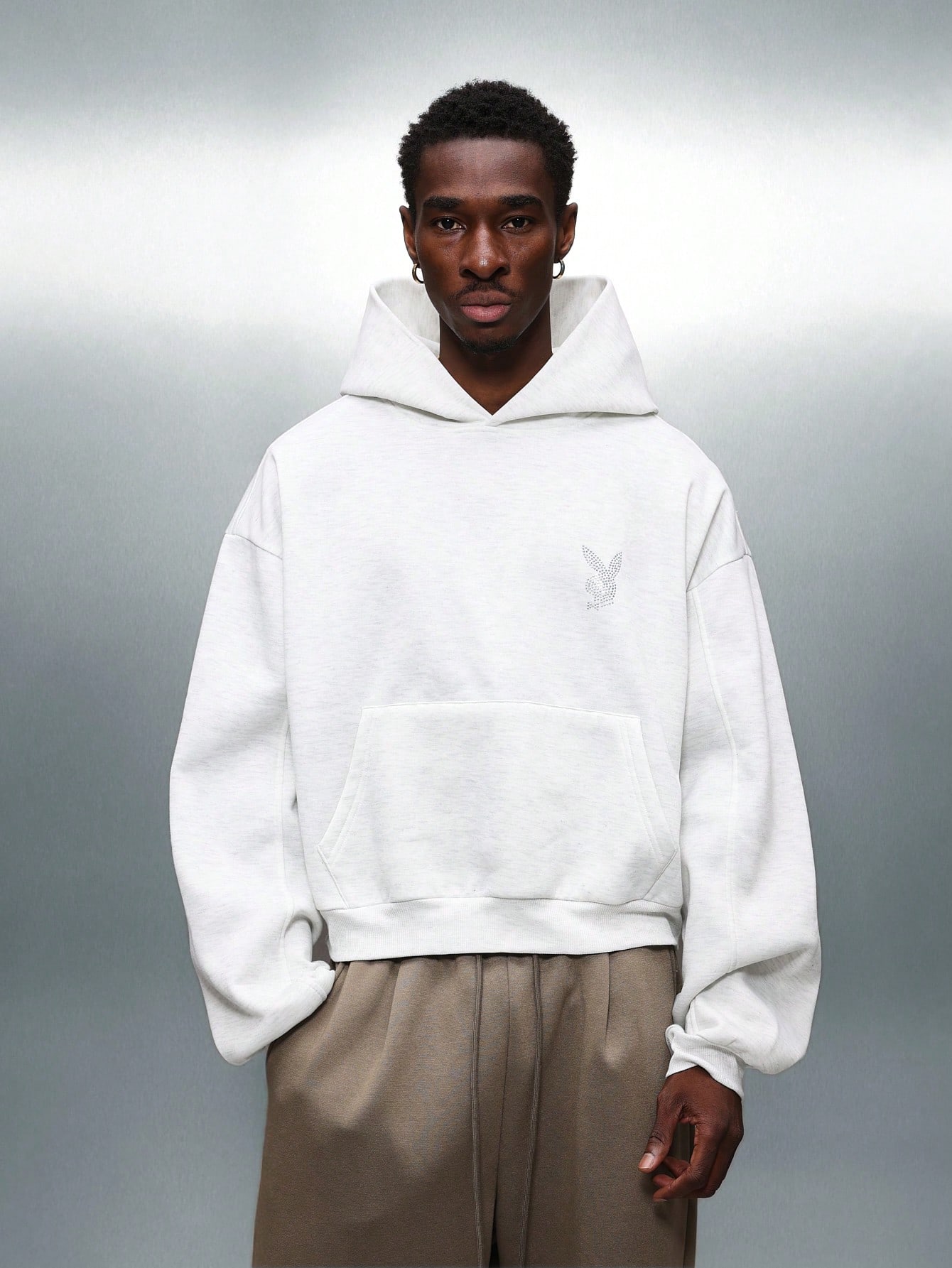 PLAYBOY X SUMWON Sweat à capuche avec logo strass et cordon de serrage