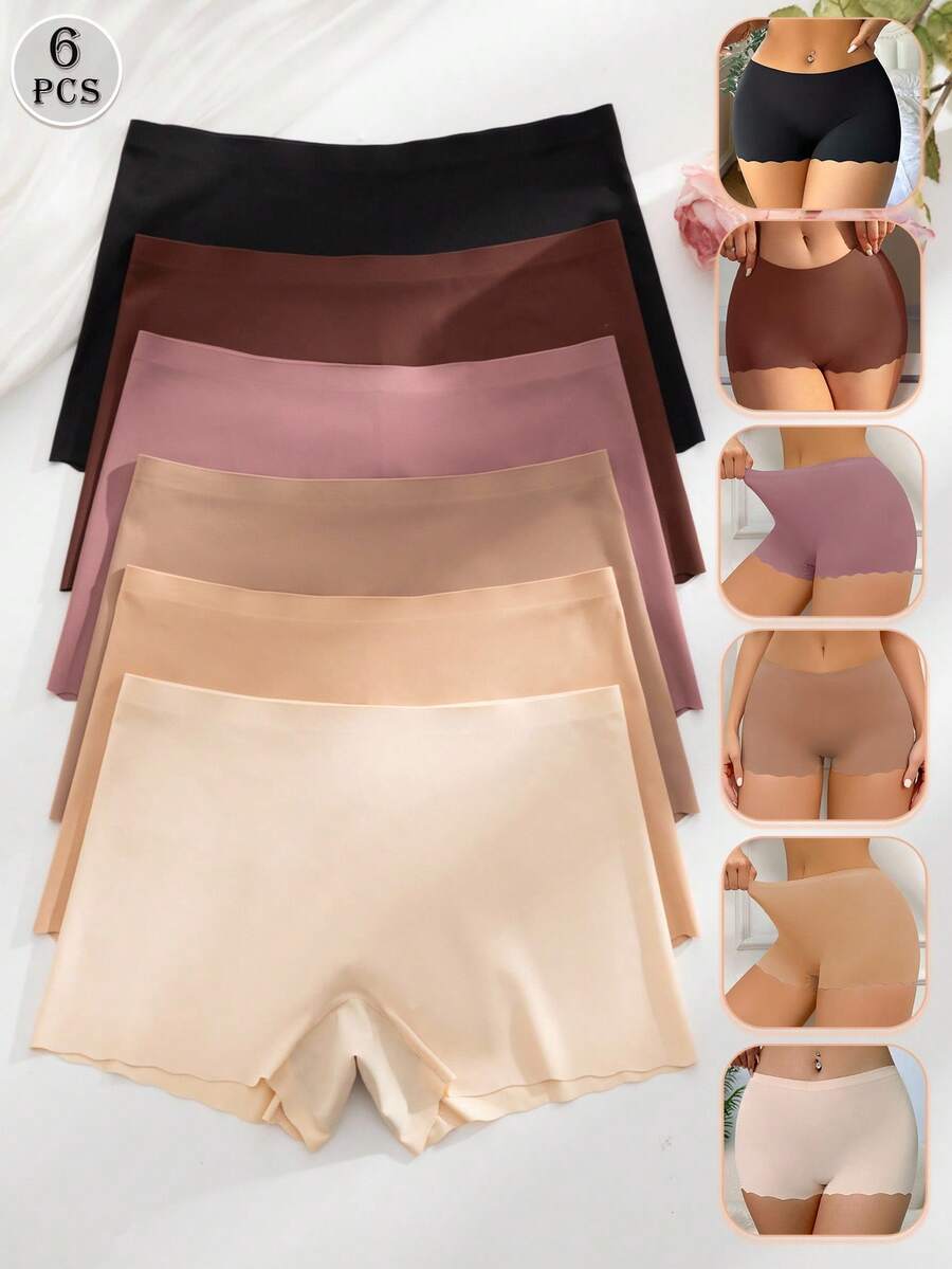 6pcs/Set Women's Seamless Briefs, Comfortable Underpants, Versatile Everyday Wear - Multicolor - View 1