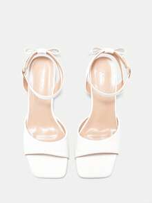 CUCCOO CURVES Giày sandal nơ hở mũi đơn giản cho nữ cỡ lớn, trang phục thường ngày cho chuyến đi chơi mùa hè và hàng ngày - Bạc - Xem 5