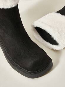 Cuccoo Botas de tobillo casuales para mujer con color de contraste, para uso diario al aire libre, nueva temporada de otoño/invierno y fiestas - Negro - Ver 3