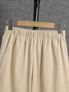 青少年男童休闲日常舒适贴袋直筒宽松裤，适合生日派对、晚宴、演出、婚礼、洗礼、开幕式等场合，日常穿着舒适，适合上学、旅行和运动，是秋冬季节的理想之选。 - 卡其色 - 查看 5