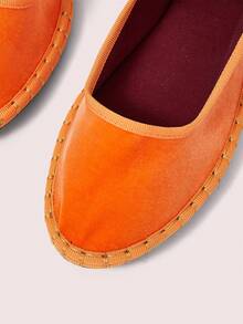 CUCCOO DOLLMOD Giày bệt Mary Jane cổ điển thanh lịch bằng nhung sang trọng dành cho nữ, màu cam sáng - Màu Cam cháy - Xem 5