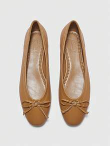 CUCCOO BIZCHIC Sepatu Loafer Kasual Bergaya dengan Hiasan Pita untuk Wanita - Coklat - View 2
