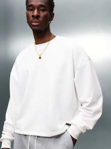 PLAYBOY X SUMWON 短款宽松圆领长袖兔子标志运动衫 - 白色 - 查看 5