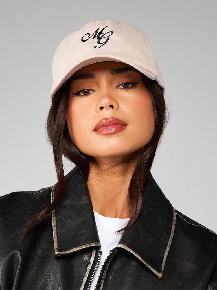 MISSGUIDED Embroidered Monogram Baseball Cap With Adjustable Strap