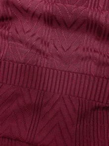 STEELVANCE 男士休闲条纹针织红色连帽衫，男女皆宜，复古男士休闲学院风秋冬款 - 紅色 - 查看 6