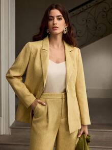 ZEYLAH Chaqueta de mujer de manga larga con cintura ceñida y bordado floral