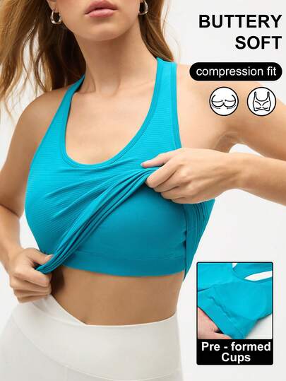 Eassivo Eassivo 女士休闲运动纯色背心，适合跑步和健身