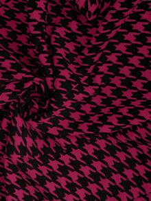 SHEIN Clasi 女款千鳥格收腰西裝外套 秋冬款 - 中紫紅色 - 查看 11
