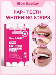 Slow Sunday PAP+ Teeth Whitening Strips, Get Rid Of  Smoke Stains, Coffee Stains, Tea Stains, Keep Your Mouth Clean And White,, Good Gift For Holiday, Party, Travel, Outdoor Activity, For Valentine'S Day, Valentines Gift, Suitable For Spring Personal Care - Pink - View 6