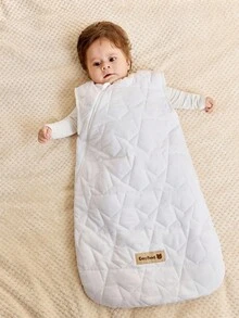 Cozy Pixies 1 pieza de ropa de cama para bebé, saco de dormir acolchado con patrón de estrellas, grueso y cálido, con mangas desmontables - Blanco - Ver 3