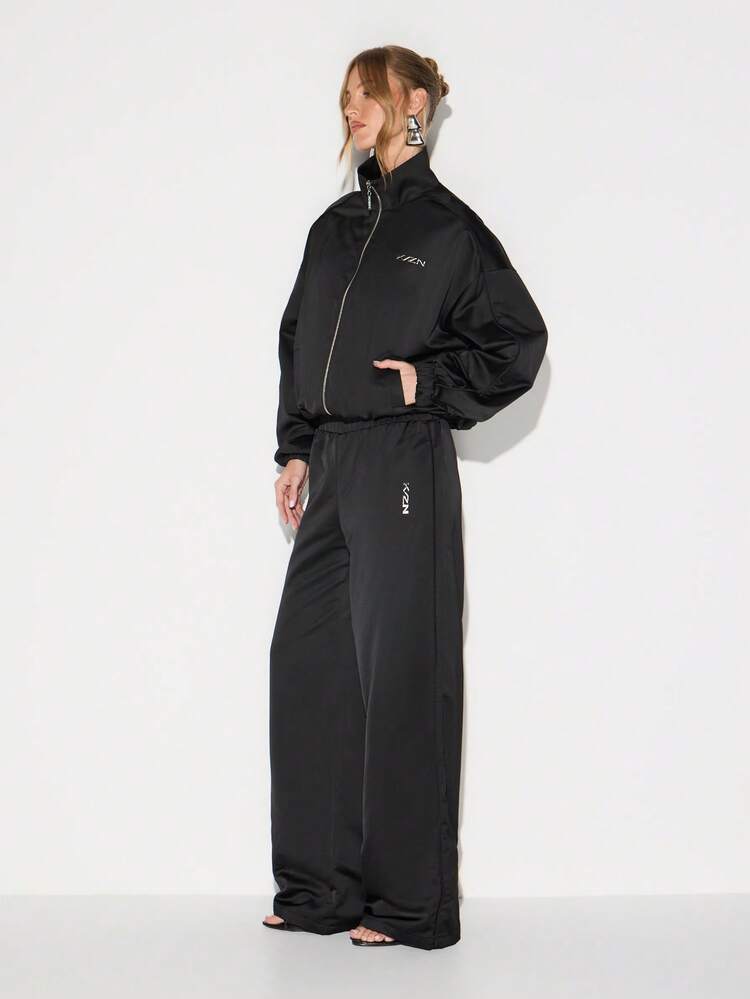 KIZN Satin Wide Leg Palazzo Pants