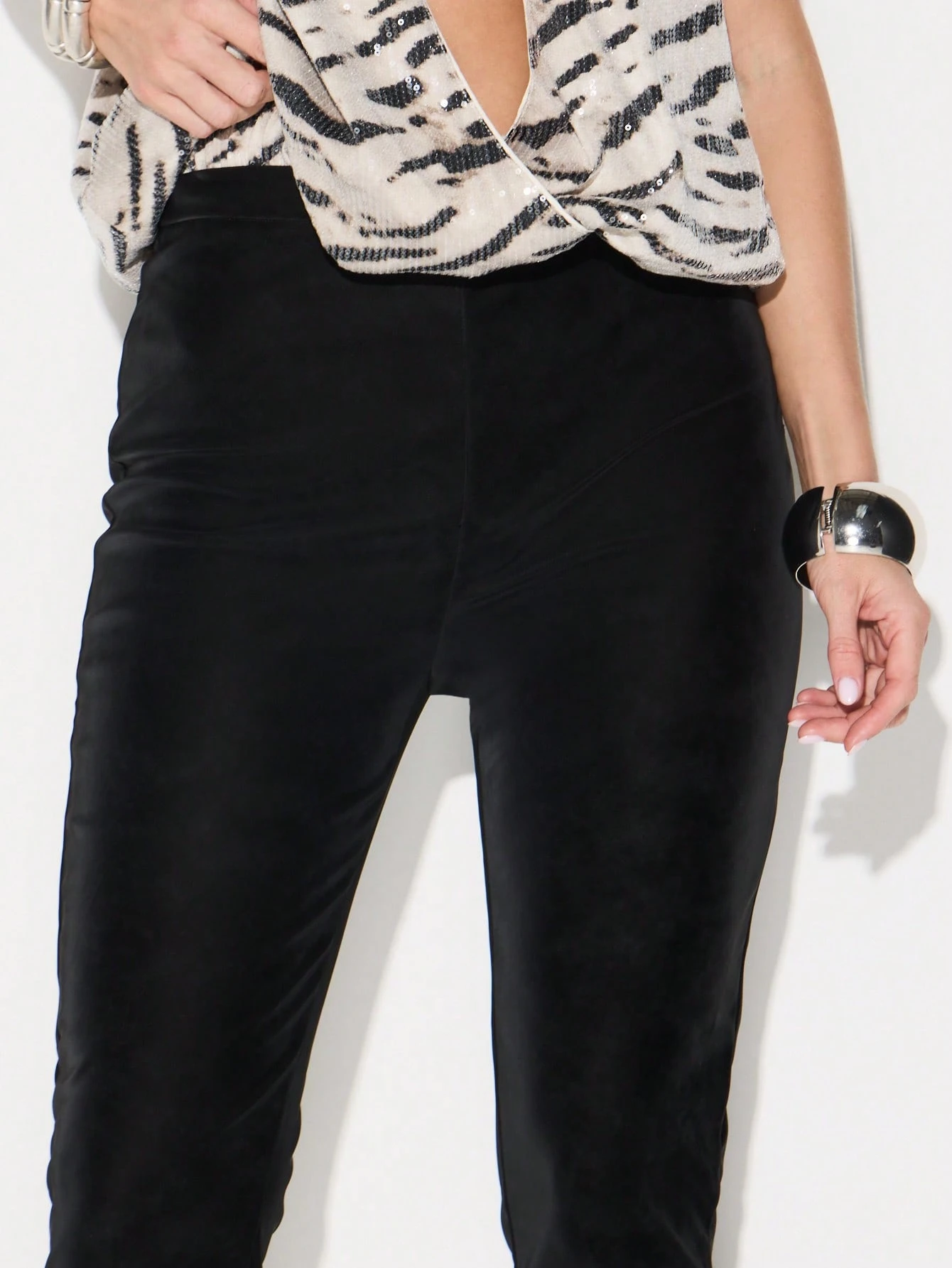 KIZN High Waisted Faux Leather Skinny Leggings