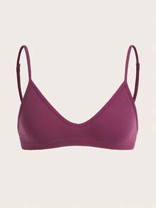 Ocili Purple Rib-Knit Crop Bralette With Adjustable Straps For Casual Comfort - Purple - View 8