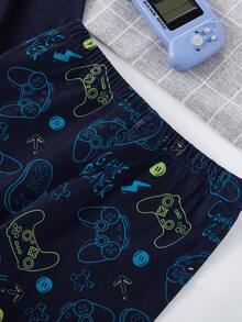 2pcs Boys' Soft & Comfortable Video Game Graphic Print Snug Fit Pajama Set, Sporty Basketball Print, Fluorescent, Long Sleeve Top & Pants, Autumn/Winter Loungewear - Multicolor - View 6