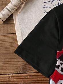 SHEIN | PAW Patrol 小男孩卡通小狗印花圆领短袖T恤 - 白色 - 查看 3