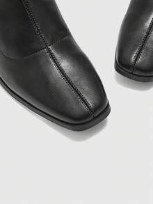 CUCCOO BIZCHIC Women's Pointed Toe Fashionable Black Knee-High Boots - Black - View 7