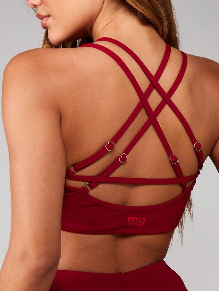 MISSGUIDED Cross Back Sports Bra With Adjustable Straps For High Impact Workouts And Athletic Training