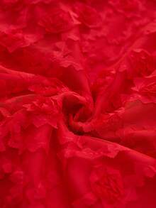 Penseblé Vestido mini sin mangas con decoración de lazo para mujer - Rojo - Ver 7