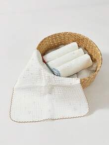 Cozy Pixies 4条装彩色星形印花婴儿围兜口水巾，舒适柔软，适合新生儿，四季皆宜，通过Oeko-Tex认证 - 白色 - 查看 7