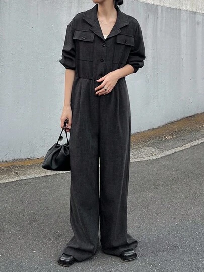 FRIFUL 女士纯色前扣休闲百搭连体裤