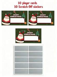 50 张/30 张圣诞刮刮卡，带有圣诞老人和圣诞树图案 - DIY 节日礼券、派对游戏奖品，包括刮刮贴纸、圣诞节 - 彩色 - 查看 11