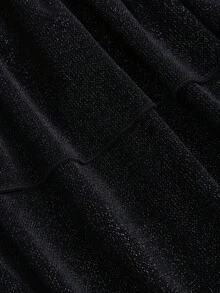 Sweetra 新款秋冬女士束腰优雅高端派对蛋糕连衣裙 - 黑色 - 查看 3